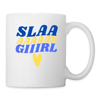 Slay Girl Retro Typographic Heart - Tasse - Weiß - Rechts