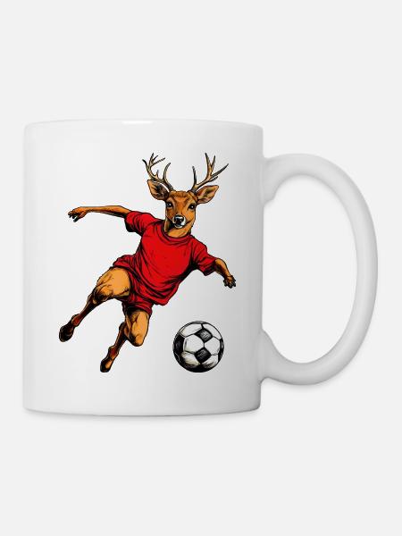 Soccer Hirsch - Mug - white