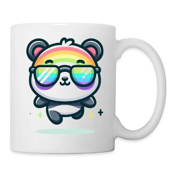 Rainbow Panda Sunglasses Summer Bear - Mug - white - Right