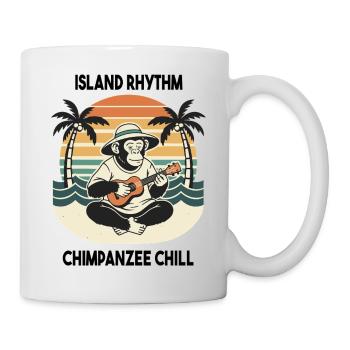 Chimpanzee Ukulele Island Rhythm Chill - Mug - white - Right