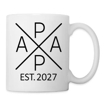 Papa 2027 werdender Vater 2027 stolzer Papa 2027 - Tasse - Weiß - Rechts