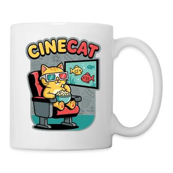 CineKat Kino-Katze Popcorn - Tasse - Weiß - Rechts