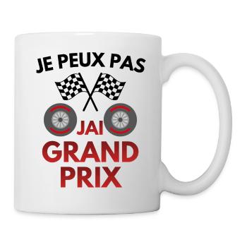 Je peux pas, j'ai Grand Prix, Humour course - Mug blanc - blanc - Droite
