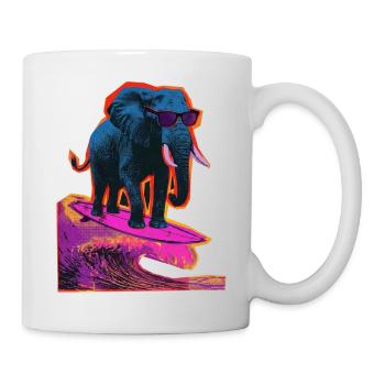 Surf d’éléphant Surf - Mug blanc - blanc - Droite