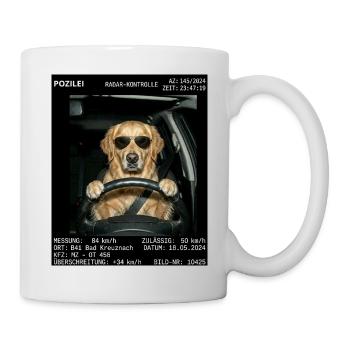 Hund Radar Kontrolle Blitzer - Tasse - Weiß - Rechts