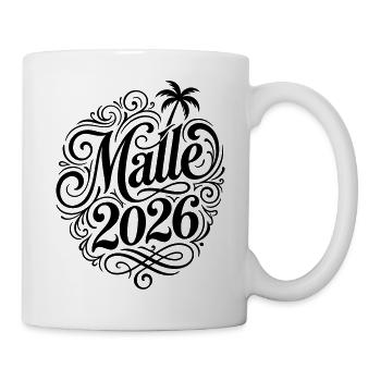 Malle 2026 Palme Mallorca - Tasse - Weiß - Rechts