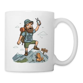 Wandern Empfang Gipfel Humor - Tasse - Weiß - Rechts