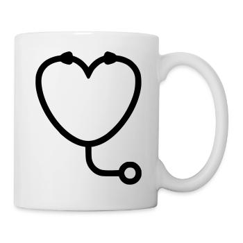 Vet Heart Stethoscope Logo - Mug - white - Right