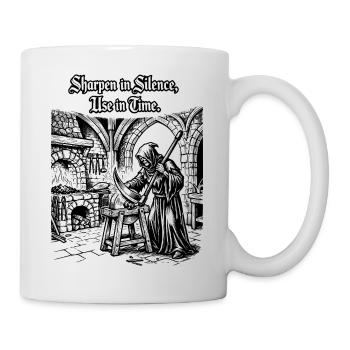 Reaper T-Shirt Dark Art Death Scythe Design Tee - Tasse - Weiß - Rechts