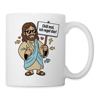 Jesus regelt Humor Spruch - Tasse - Weiß - Rechts