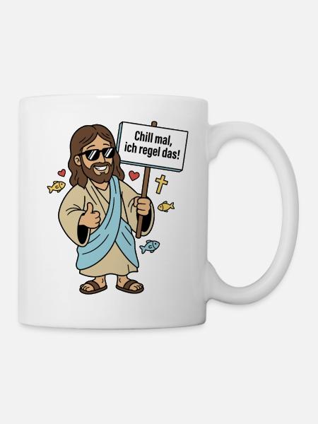 Jesus regelt Humor Spruch - Tasse - Weiß
