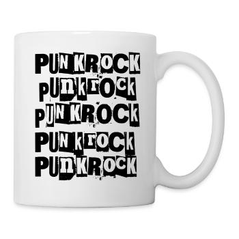 Punkrock Bold Distressed Typografie-Design - Tasse - Weiß - Rechts