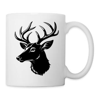Weißwedelhirschkopf - Tasse - Weiß - Rechts