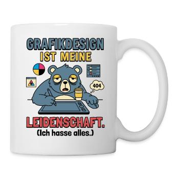 Grafikdesign Leidenschaft lustig Designer - Tasse - Weiß - Rechts