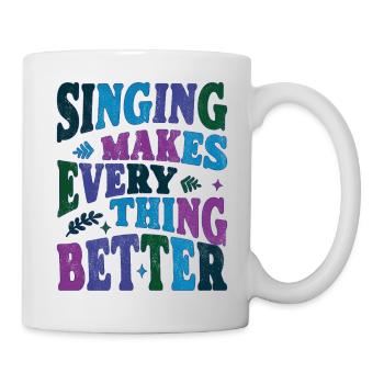 Le chant rend tout plus beau coloré - Mug blanc - blanc - Droite