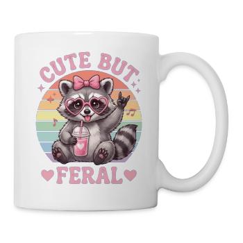 Süßer Waschbär Süß aber Chaotisch - Tasse - Weiß - Rechts