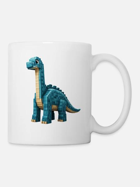 Pixel Brontosaurus - Mug - white