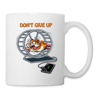 Chomik w Kołowrotku | Śmieszny Design Motywacyjny - Mug - white - Right