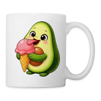 Süße Avocado mit Eis Cartoon - Mug - white - Right