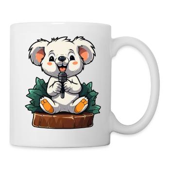 Kleiner Koala Karaoke auf Bühne - Tasse - Weiß - Rechts