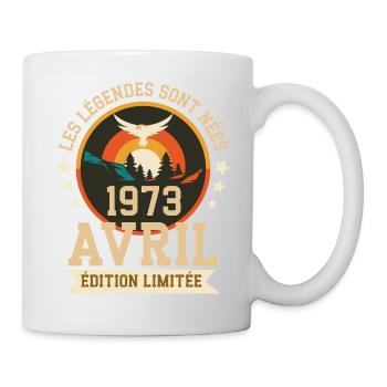 Légende Née Avril 1973 Édition Limitée - Mug blanc - blanc - Droite