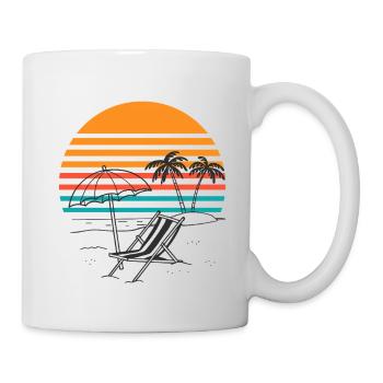 Stuhl für Sonnenuntergangspalmen - Tasse - Weiß - Rechts