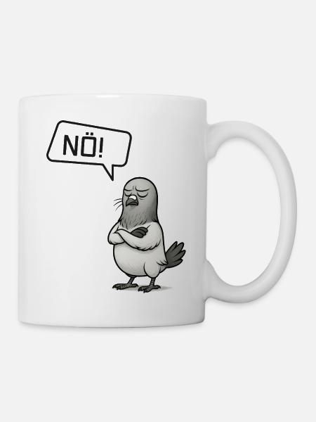 Sture Nö! Taube – Lustiges Statement Design - Tasse - Weiß