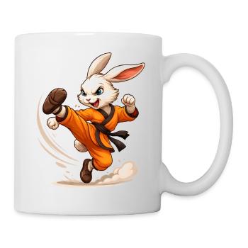 Hase Kung Fu Karate Ninja Fun Design - Tasse - Weiß - Rechts