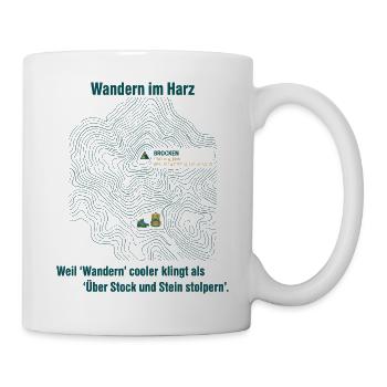 Eifel Wandern Topo GPS Karte - Tasse - Weiß - Rechts
