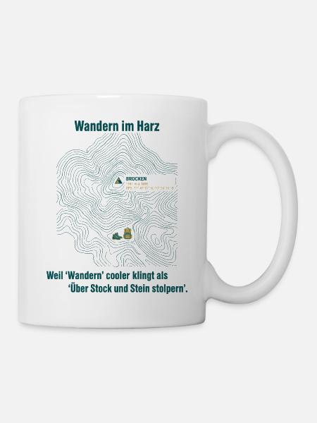 Eifel Wandern Topo GPS Karte - Tasse - Weiß