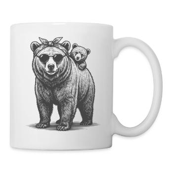 Deux ours Maman Ours Jeune Mère Amour Enfant Bébé - Mug blanc - blanc - Droite