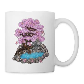 Japanischer Garten Zengarten Illustration Japan - Tasse - Weiß - Rechts