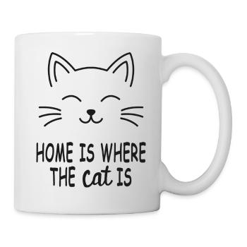 Katze - Home is where the cat is - Tasse - Weiß - Rechts