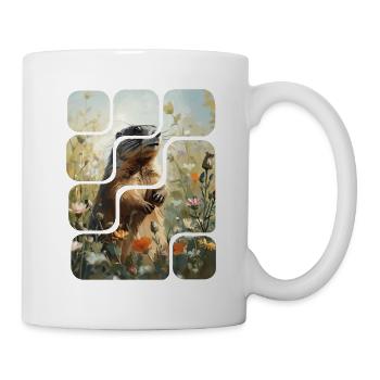 Murmeltier im Herzen des Landes Blumen - Tasse - Weiß - Rechts
