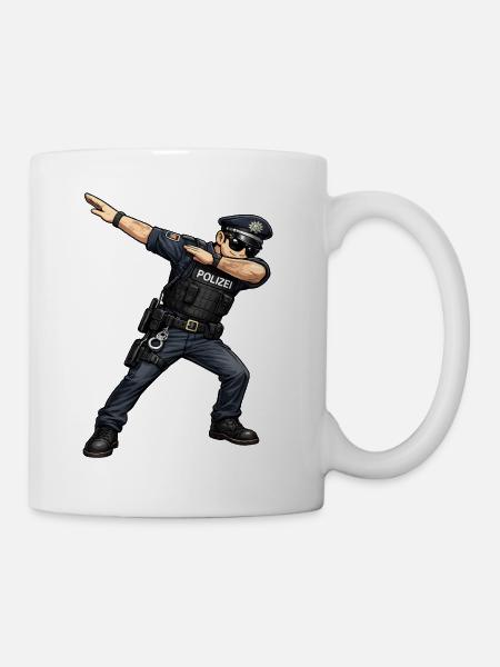 Dabbing Polizist - Tasse - Weiß