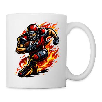 Flammender Footballläufer - Tasse - Weiß - Rechts