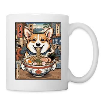 Ramen Corgi in Ukiyo-e Alley - Mug - white - Right