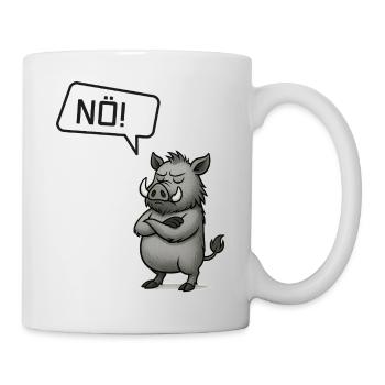 Nö! Wildschwein – Bockiger Keiler Statement - Tasse - Weiß - Rechts