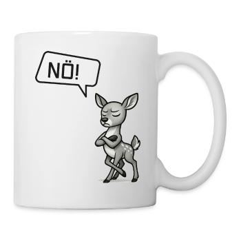 Nö! Reh – Süßer Sturkopf sagt Nein Statement - Tasse - Weiß - Rechts