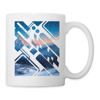 Geometrischer Horizont auf Bergdekoration - Tasse - Weiß - Rechts