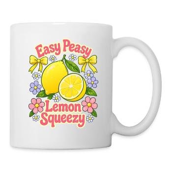 Easy Peasy Lemon Squeezy – Lemons and Flowers - Mug - white - Right