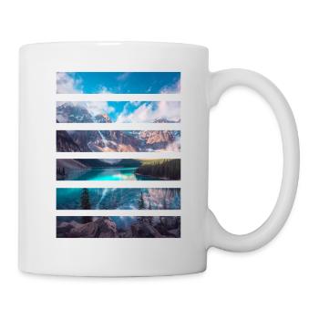 Mosaïque Montagnes et Lac Turquoise - Mug blanc - blanc - Droite