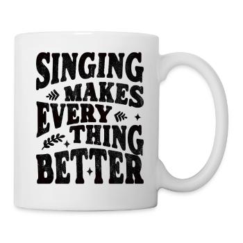Le chant rend tout meilleur - noir - Mug blanc - blanc - Droite
