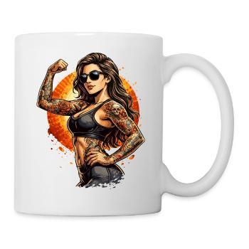 Tattoo-Workout Frau - Tasse - Weiß - Rechts