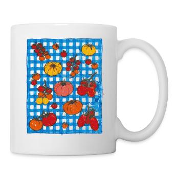 Cute Tomato Shirt, Cute Tomato Retro Apron - Mug - white - Right