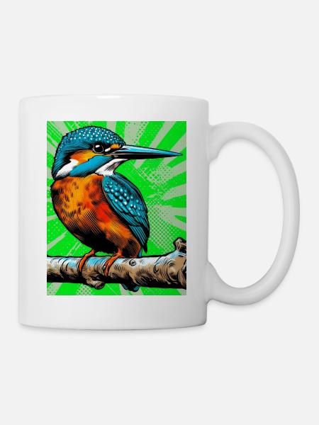 Eisvogel - Tasse - Weiß