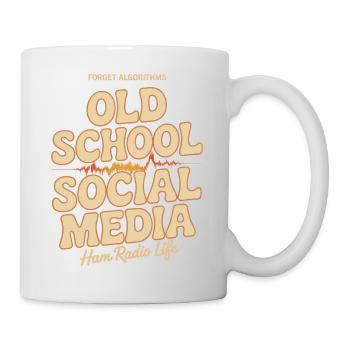 Altmodisches Social-Media-Amateurfunk-Tee - Tasse - Weiß - Rechts