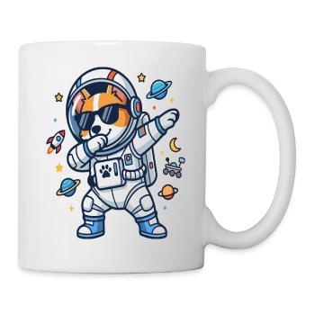 Dabbing Corgi Astronaut Funny Space Dog - Mug - white - Right
