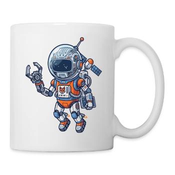 Robot astronaute en combinaison bleue orange - Mug blanc - blanc - Droite