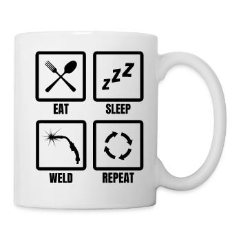 Routine de soudeur - Mug blanc - blanc - Droite